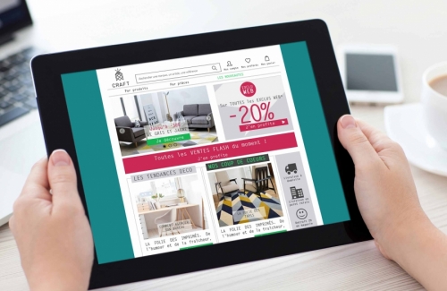 Interface e-commerce mobilier et décoration